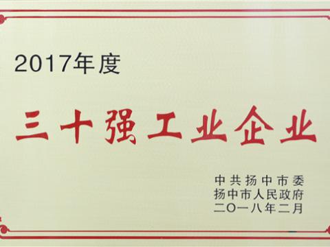 平博集团提升2017年度扬中市“三十强”前五位